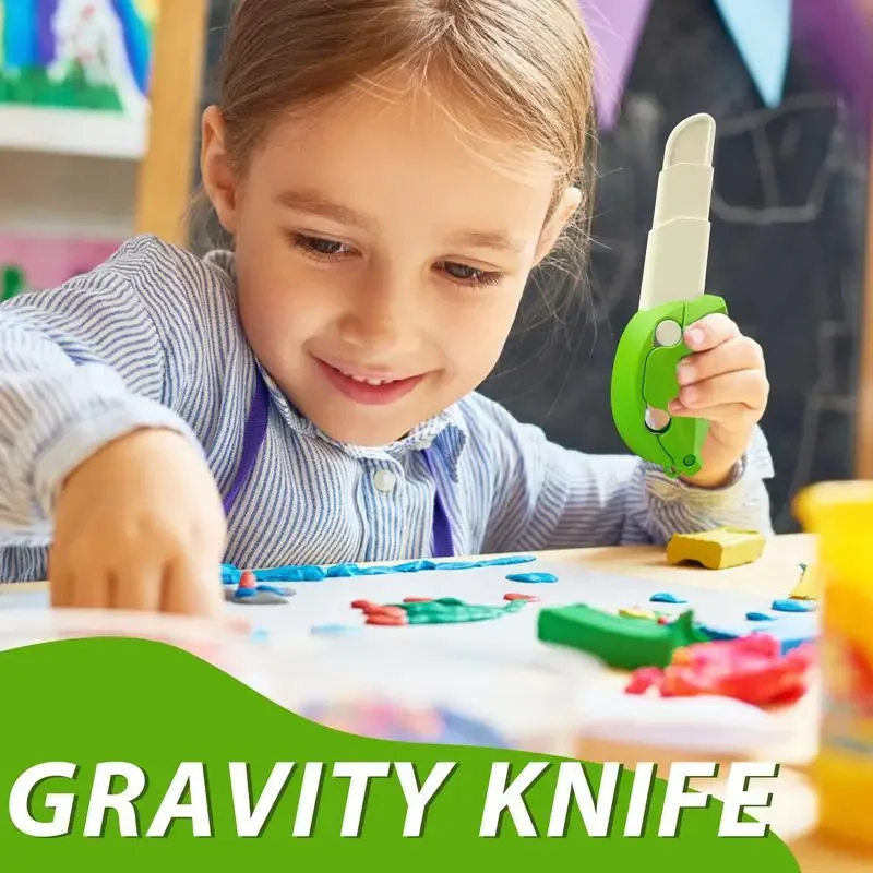 3D Gravity banana knife decompresion small fidget toy gravity folding telescopic Sensory Stress Relief Radish Toy For Adult Teen
