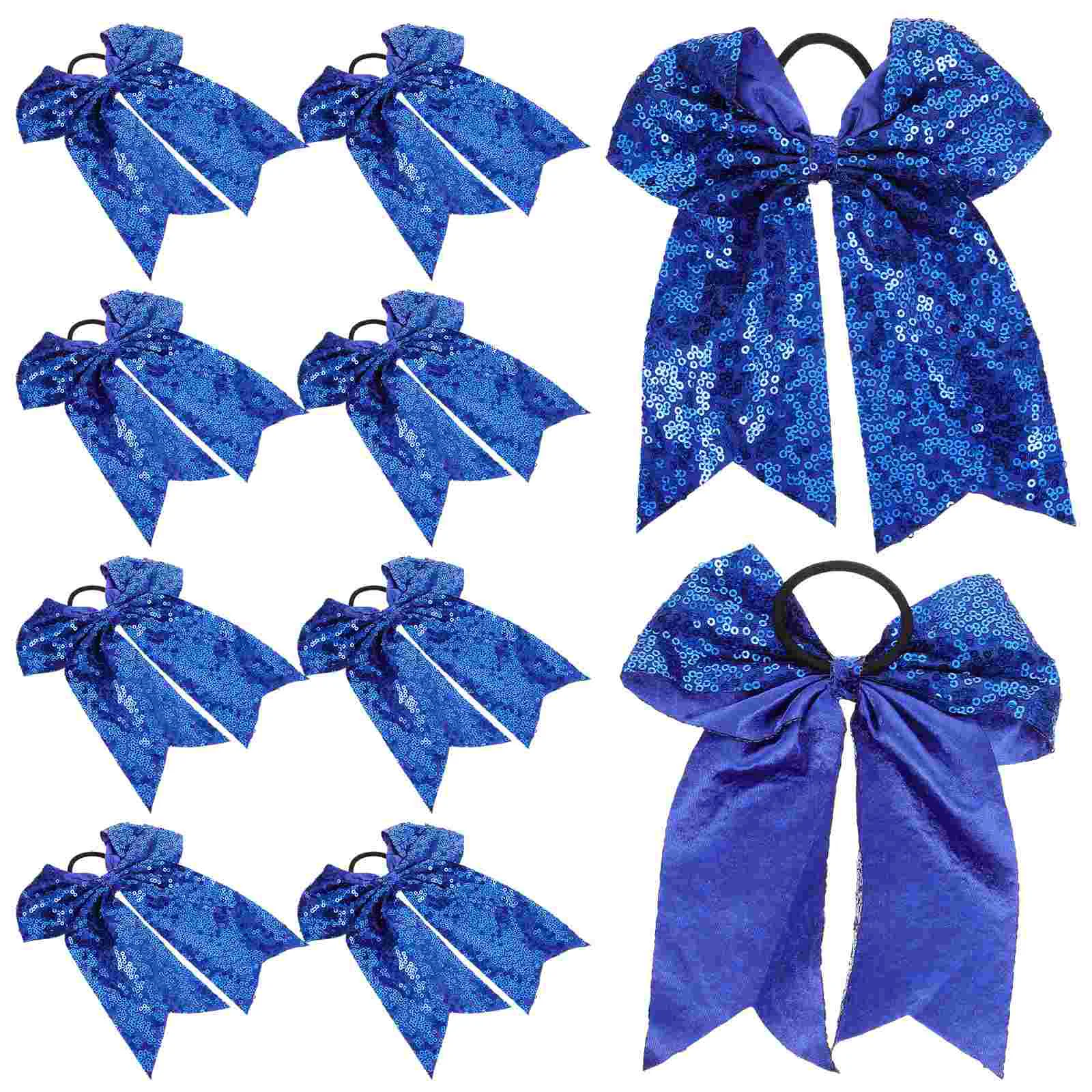 

10 Pcs Hair Ribbons Cheerleader Bows Bands Flash Ties with Cloth for Women Child