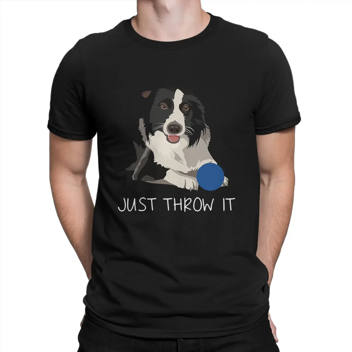 Just Throw It Funny Border Collie Dog Collie Dog T Shirt Vintage Teenager Grunge Large Tshirt Top Sell Harajuku Abbigliamento Da Uomo