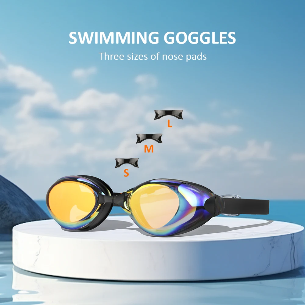Professional Anti-Fog Swimming Goggles Waterproof Swim Glasses for Men Adjustable Nose Bridge Eyewear 5
