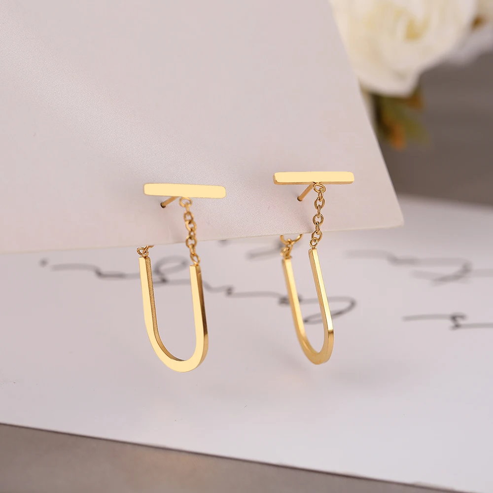 Simple Geometric Stainless Steel Tassel Earrings 5 Simple Geometric Stainless Steel Tassel Earrings 5