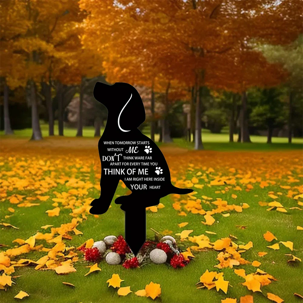 acrylic Pet Memorial Post-Garden and cemetery decoration with dog memorial post, outdoor yard pet tombstone decoration