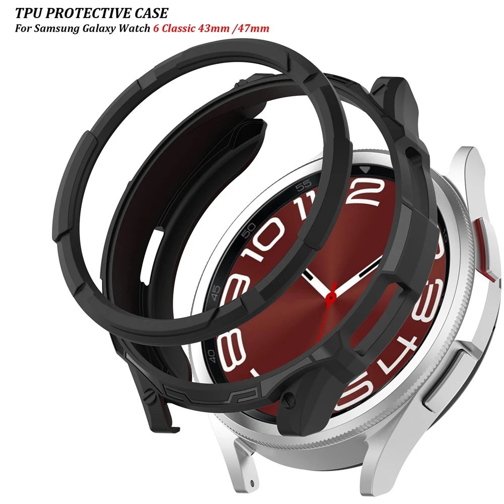 Per Samsung Galaxy Watch 6 Classic Case + Bezel 47Mm 43Mm Soft Tpu Case Bezel Loop Protector Galaxy Watch 6 Classic 47Mm 43Mm