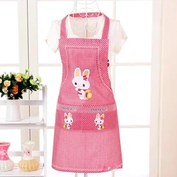 Cartoon Apron Rabbit Sleeveless Double Pocket Household Cleaning Aprons Kitchen Supplies for Adults Lady Women Cloth Protect