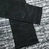 men  retro washed white leather patch distressed black jeans 6