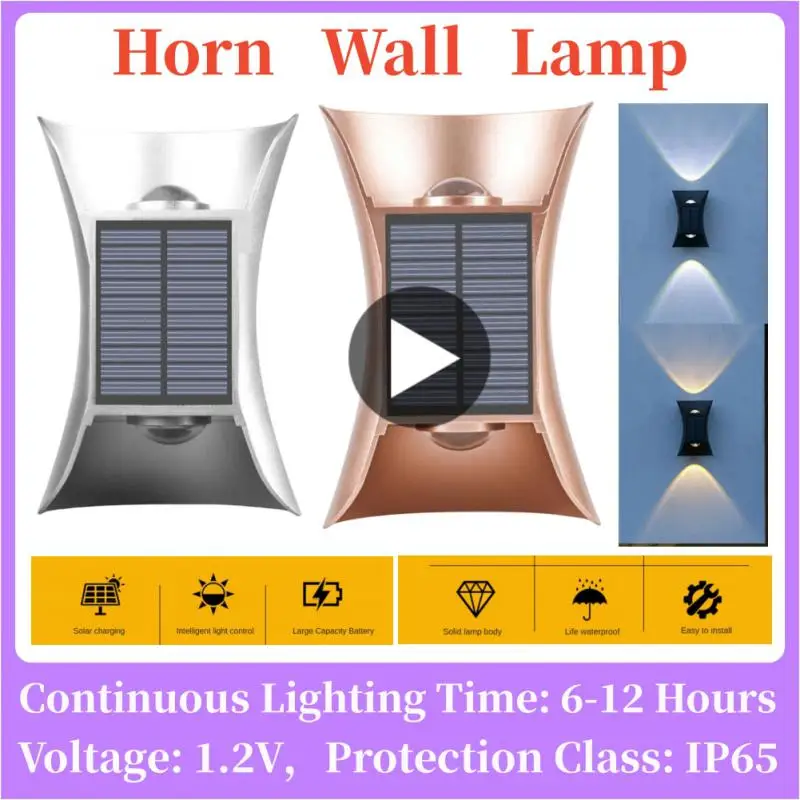 

Solar Convex Lens Wall Lamp Home High-grade Waterproof Solar Lamp Villa Courtyard Upper and Lower Luminous Lighting Wall Lamp