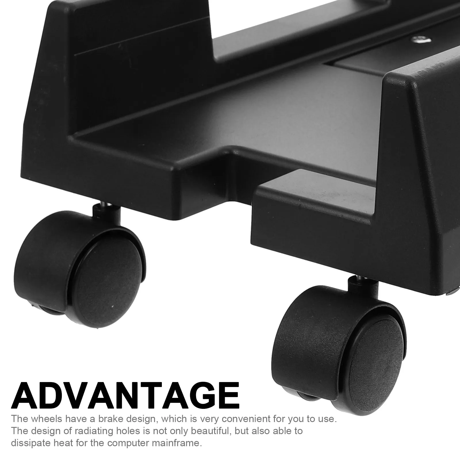 바퀴가 달린 모바일 컴퓨터 타워 스탠드 플라스틱 CPU 홀더 스탠드 PC 메인프레임 보관용 이동식 컴퓨터 타워 랙