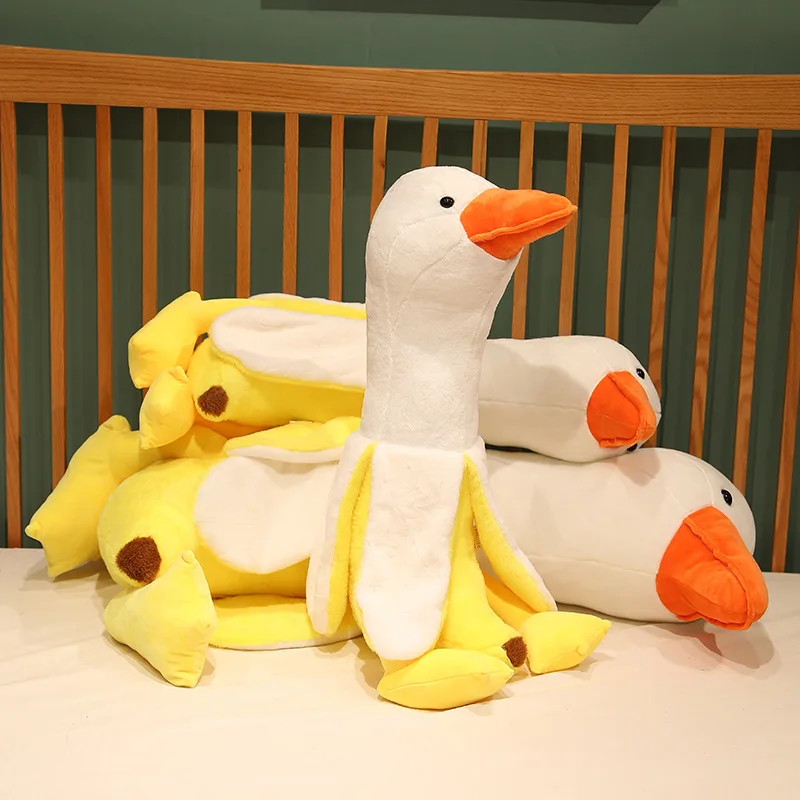 Cartoon Cute Banana Duck Doll Stuffed Animal Plush White Ducks Toy