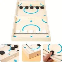 Wooden Bouncing Chess Fast Sling Puck Fun Game Parent Child Interactive Collision Chess Bouncing Like Tabletop Ice Hockey Ball 1