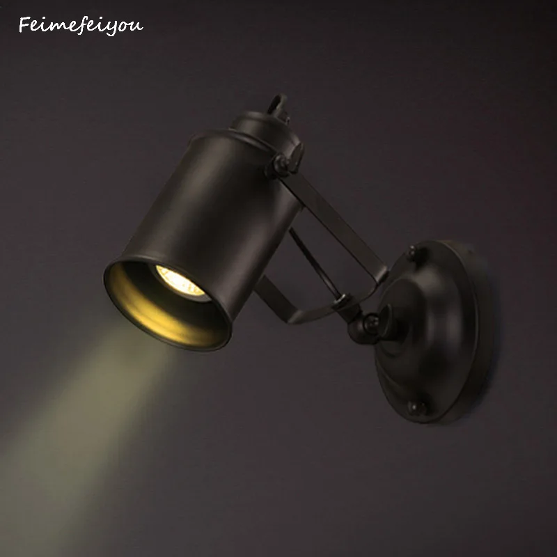 

Feimefeiyou Ретро Черное настенное бра с поворотным кронштейном Регулируемый поворотный кронштейн Ретро винтажный настенный светильник бра настенный светильник
