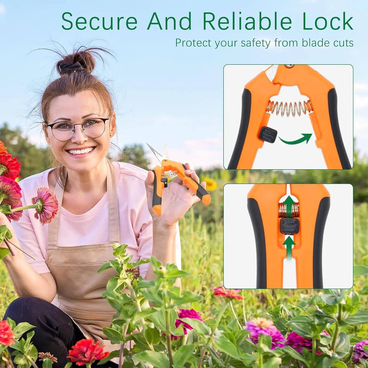 정원 가지치기 가위, 정원용 손가위 티타늄 코팅 정밀 분재 가지치기 가위