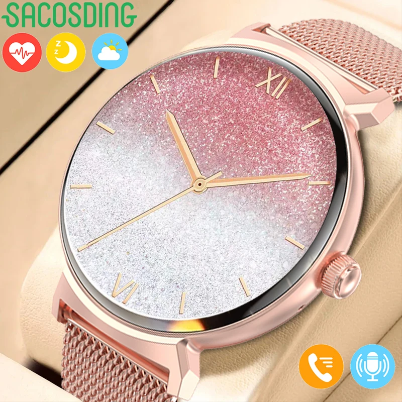 Relojes inteligentes para mujer, reloj inteligente 2022 para teléfonos  Android y iPhone con banda de acero inoxidable, rastreador de fitness