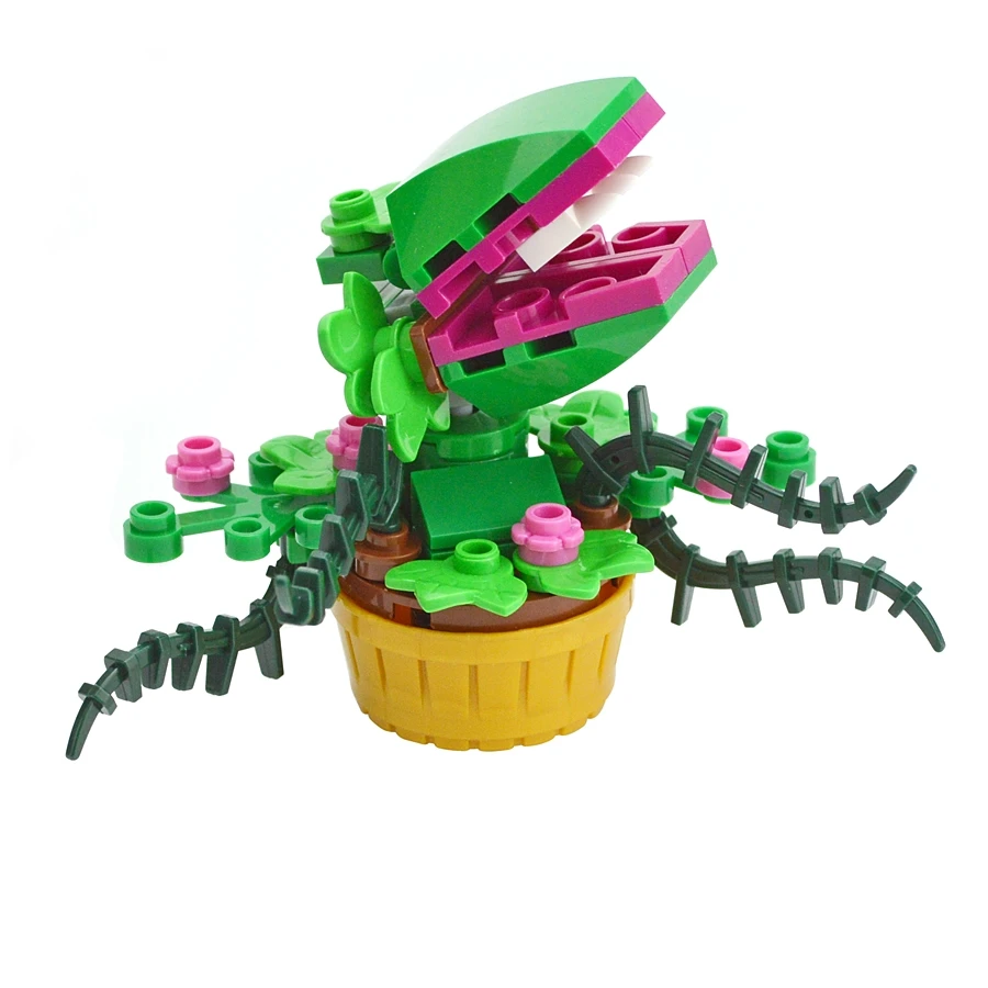 Mini Potted Green Man-Eater Plant Building Blocks Set - Unique Flower Brick Toy Gift