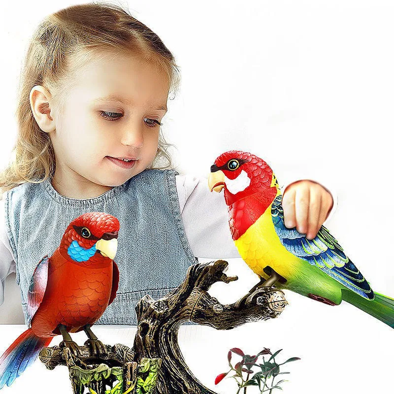 Electronic Pet Birds Toys Electric Voice-Controlled Induction Bird Simulation Parrot Can Fly Talk Birdcage Toy Kid Birthday Gift 3