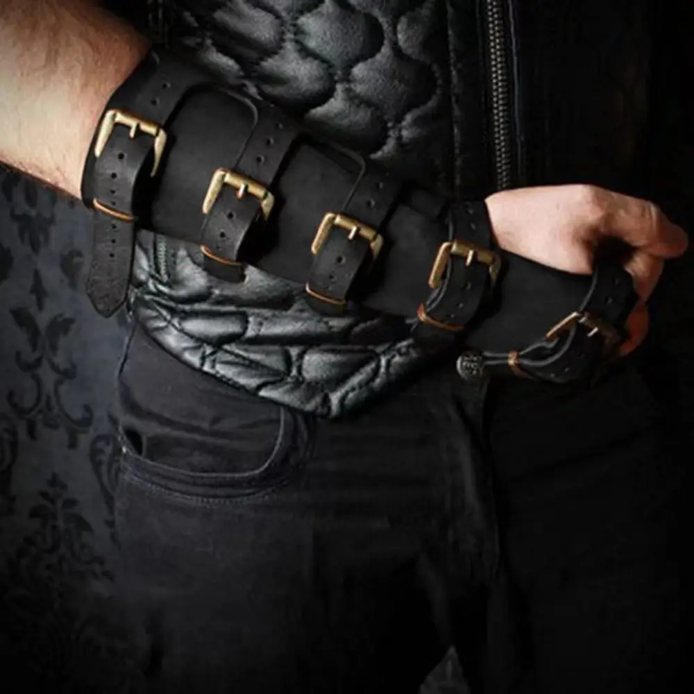 Vintage Medieval Renaissance Viking Wristguard Leather Armor Handguard Cosplay Props