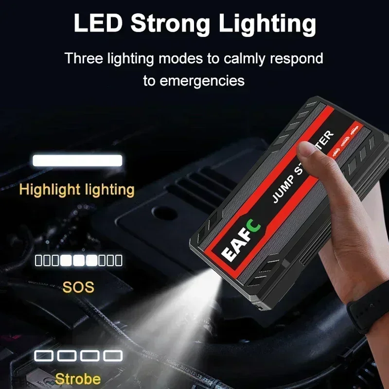Car Jump Starter Battery Power Bank 600A for Car Starter Portable Emergency Booster 12V Auto Starting Device Petrol Diesel 4 Car Jump Starter Battery Power Bank 600A for Car Starter Portable Emergency Booster 12V Auto Starting Device Petrol Diesel - Image 4