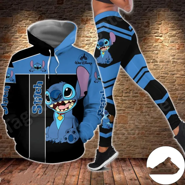 New Disney Stitch 3D Hoodie Women's Hoodie Leggings Suit Stitch