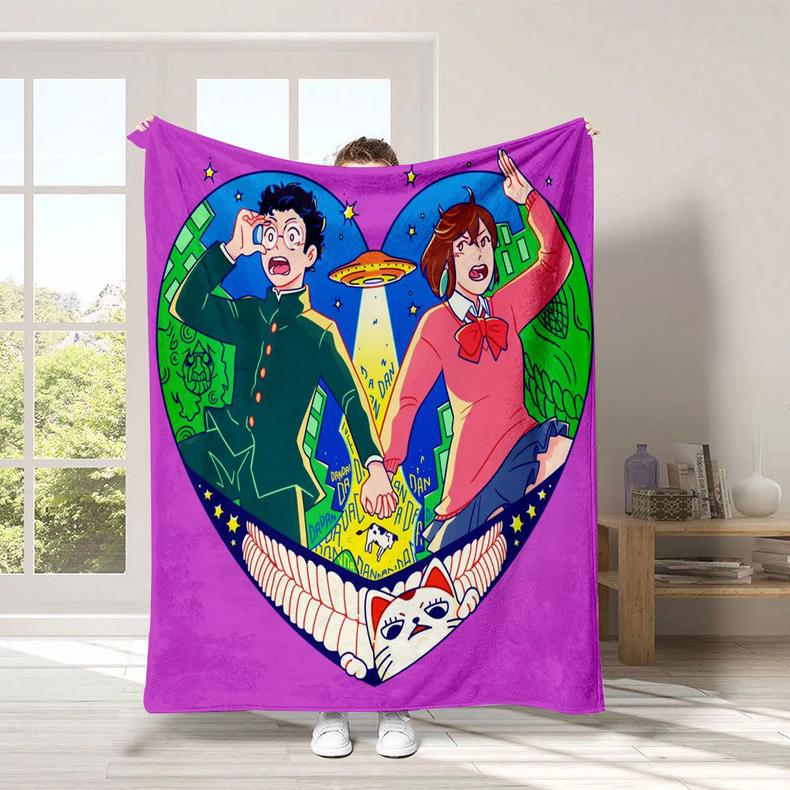 Japanese Anime dandadan Blanket Flannel Throw Blanket for home and decoration Bed Sofa Travel Office Warm Blanket for Winter