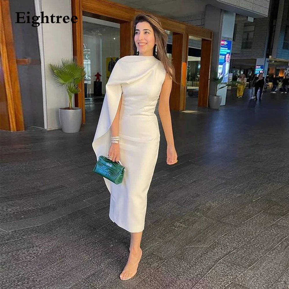 Eightree évjárat Elefántcsontszínű báli dresses Szatén O Gallérbőség Sellő stv vestidos Delaware fiesta elegantes Para mujer 2024 saudi Arábia