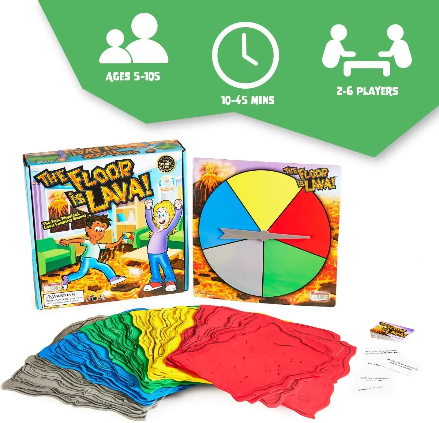 The Floor Is Lava Board Game Volcano Family Party Turntable Card Set Interactive Game for Kids and Adults