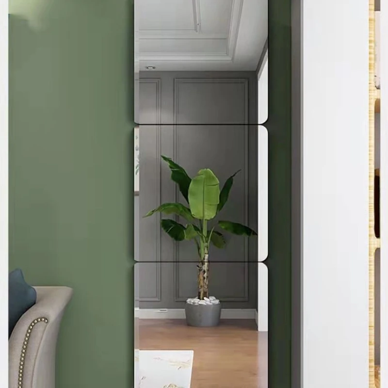 4Pcs 20/30CM Square Acrylic Mirror Flexible Self Adhesive Acrylic Mirror Personalizeds Decorative Wall Sticker For Home