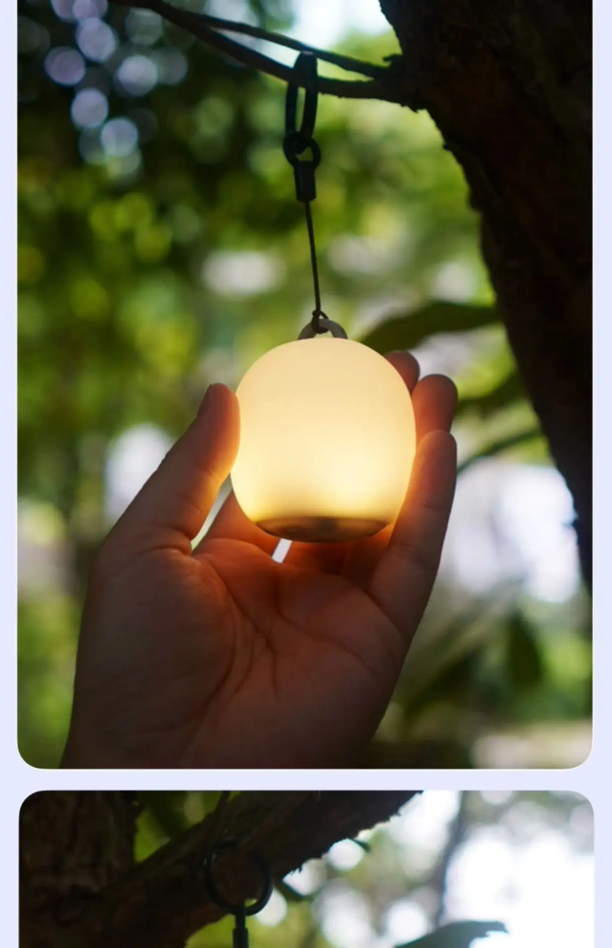1/2 Stück Camping-Lichter, Extrusionslichter, niedliche eiförmige, weiche Silikonlichter, geeignet für den Außenbereich, wiederaufladbare Lampe – Detail 2