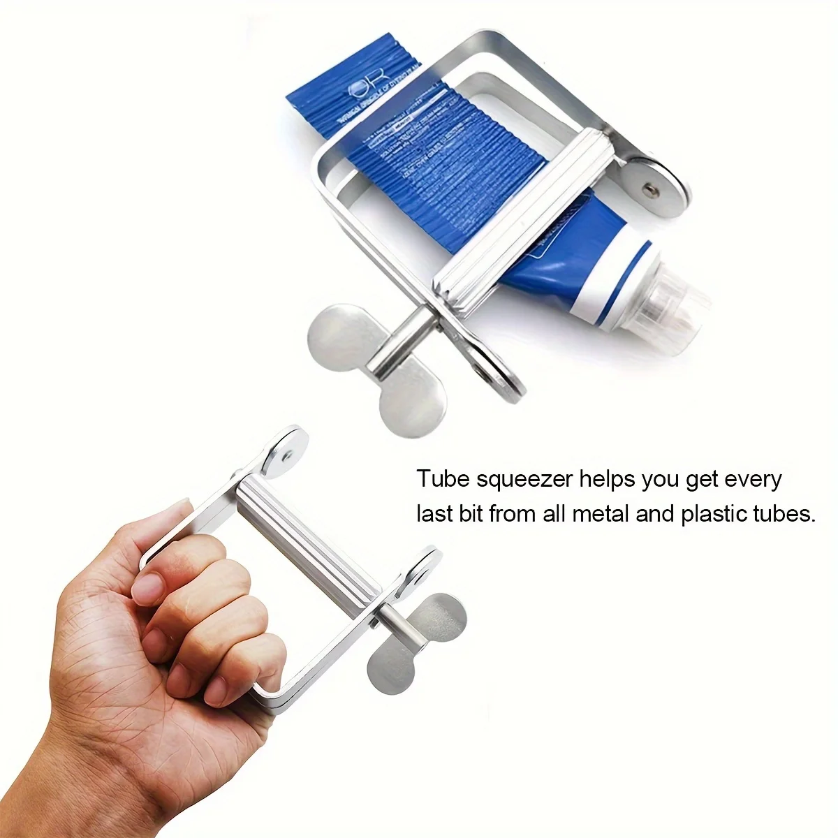 Metal toothpaste squeeze roller, paint extruder, metal toothpaste tube squeezer suitable for artists, hair salons, painters, etc 4
