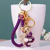 2025 Year Of Chinese Snake Lucky Pendant Keychain Creative Rhinestone Snake Key Ring With Ring Clasp Bag Accessories Charm Gift 1