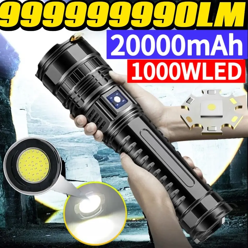 Torce ricaricabili ad alta luminosità, faro super luminoso, piccola