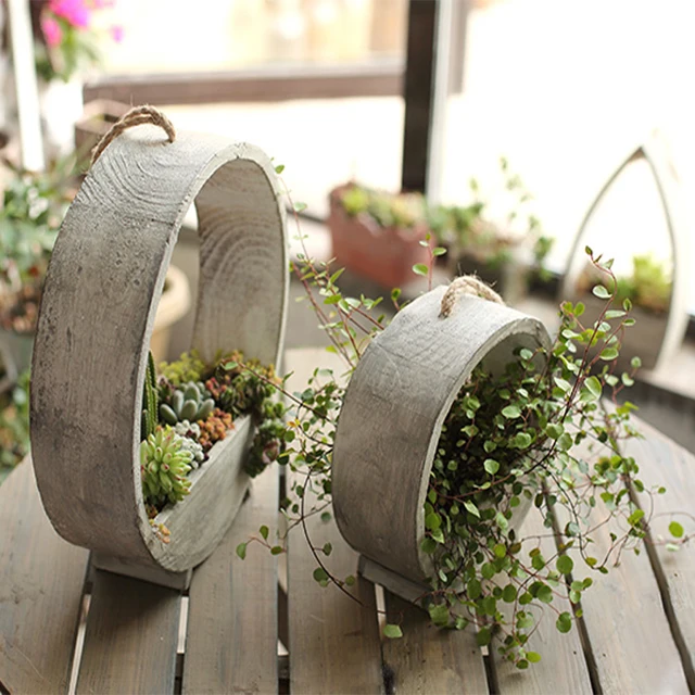 Fa Függő Ültetvényes Ültetvények Beltéri Növényekhez Zamatos Bonsai Pot Virág Edény Otthoni Retro Fal Erkély Dekorációkhoz - Image 6