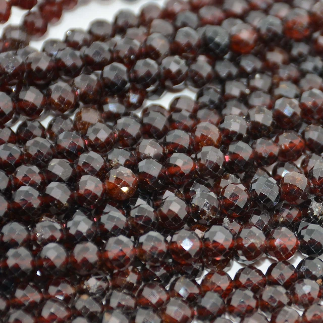 Faceted Round Almandine Garnet Beads (5mm)