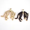 5PCS, 2022 Trendy CZ Leopard Pendant Copper Gold Plated Crystal Zircon Necklace Pendant for Jewelry Making Lucky Gift 1