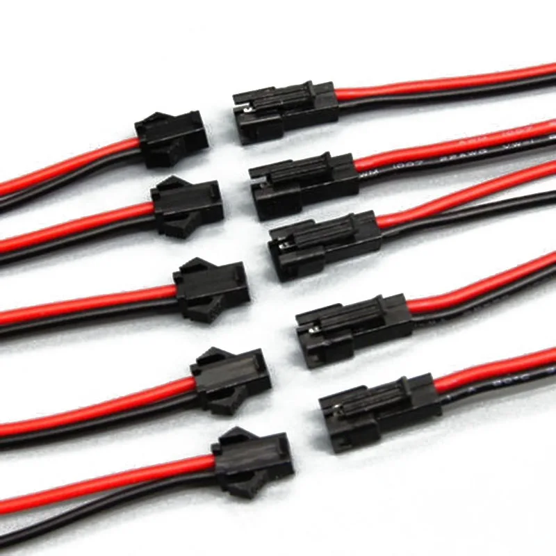 10 Pairs 10cm JST SM 2P 2Pin Plug Socket Male To Female Wire Connector LED Strips Lamp Driver Connectors Cable Quick Adapter image 1