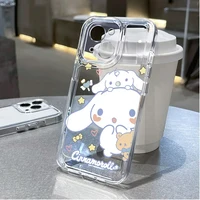 Original Sanrio Cinnamoroll Phone Case For iPhone 15 14 13 11 12 Pro Max X XS XR 7 8 Plus Cartoon Cute Soft Shockproof Cover Y2K