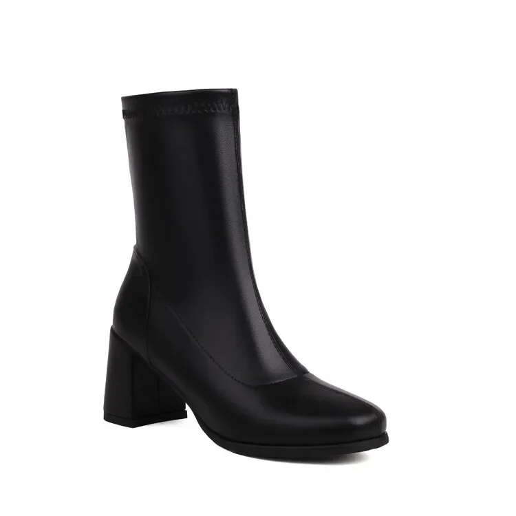 

Oversize Large size Big size Thick Heel womens fashion boots womens shoes with design simple and elegant Fashion trend