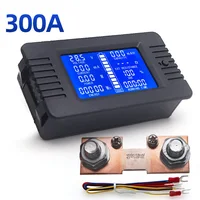 Peacefair Universal Lithium Battery LCD Indicator Capacity Tester Power Energy Impedance Resistance Meter 300A Small Shunt 1