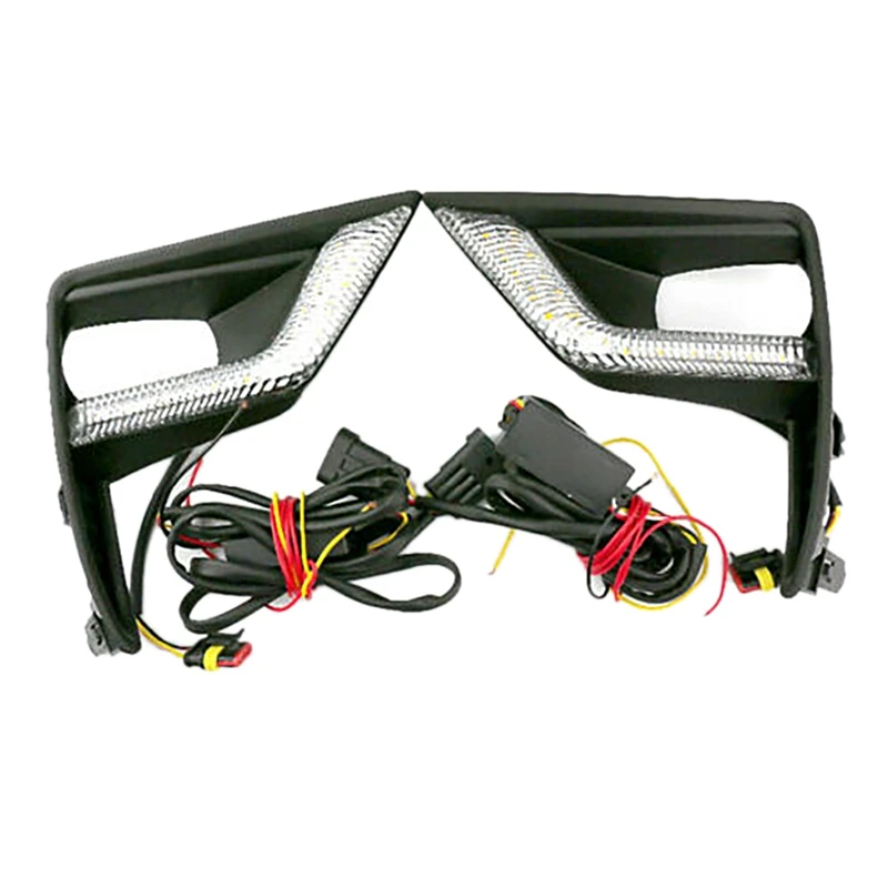 

Car LED DRL Turn Indicator Signal Daytime Running Fog Light Fit For Toyota Prado 18+