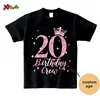 30th Birthday Queen Shirt Family Matching Outfit Pink Crown Birthday Crew Shirt 20th Party Custom Name Shirt 40th Birthday Squad 5
