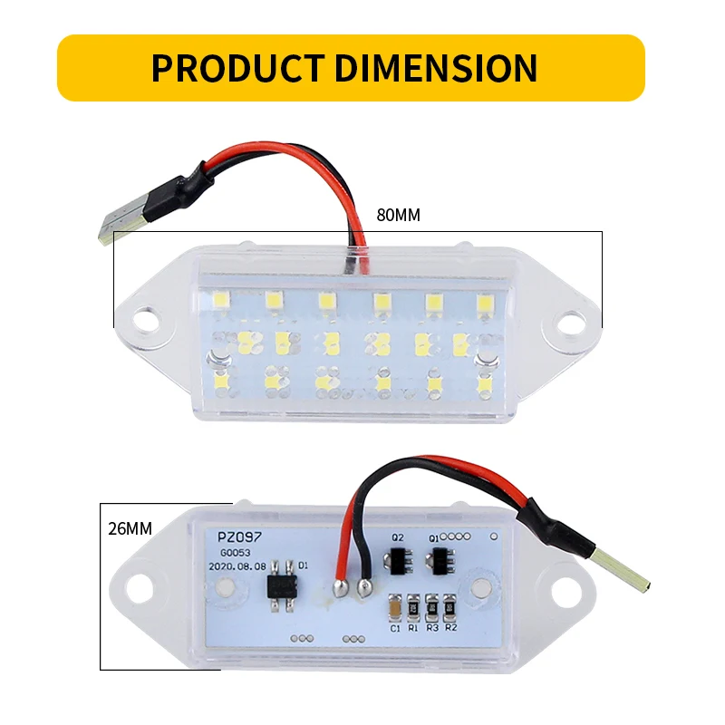 2PCS Canbus LED Car Number License Plate Light White for