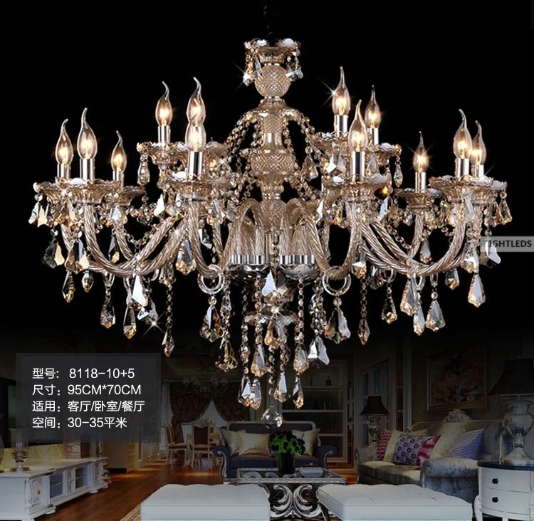 Luxury Chandelier Lustre Crystal Chandelier 6/8/10/12/15/18 Arms Optional Lustres De Cristal Chandelier LED Without Lampshade flush mount chandelier