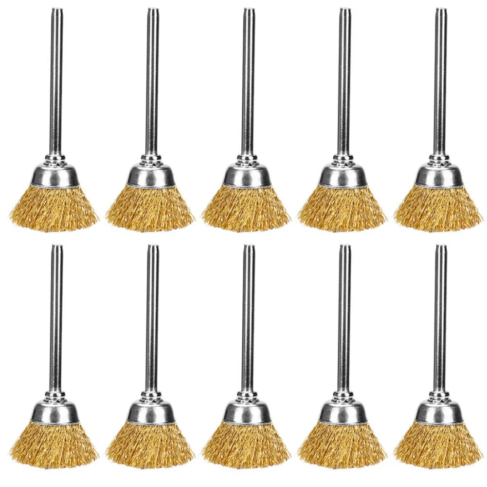 10 Pz 25/38mm Mini Filo Di Acciaio Inox Spazzola In Ottone Strumento Rotante Per Lucidatura Mola A Forma Di T Ruota, Accessori Dremel - Foto 9