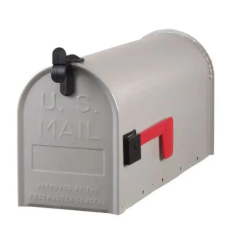 

Ribbed Galvanized Steel Post Mounted Gray Mailbox 9-1/2 in. H x 6-3/4 in. W x 20-1/4 in. L