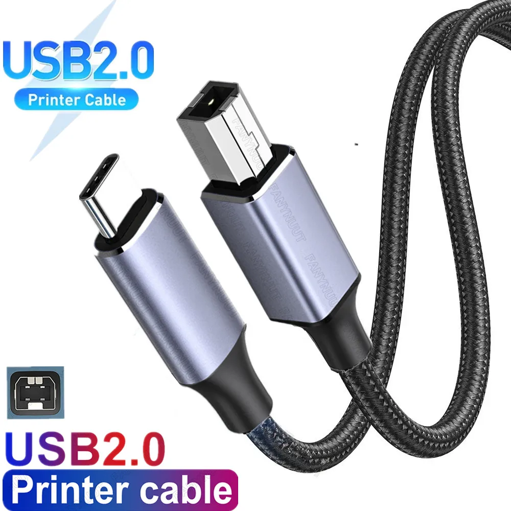 USB-кабель для принтера, 50 футов, USB-кабель для принтера, Активный ретранслятор USB 2,0 A-B, кабель для сканера принтера для ПК, Mac,