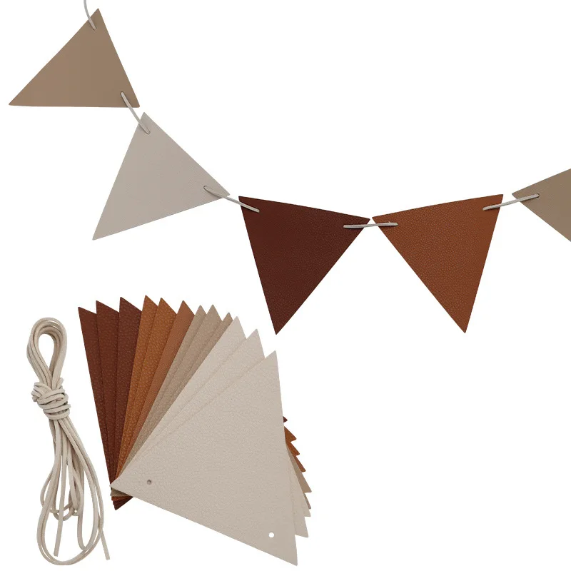 

Pennant Banner Triangle Flags Hanging Garland Bunting DIY Craft for Anniversary Holiday Camping Indoor Decor