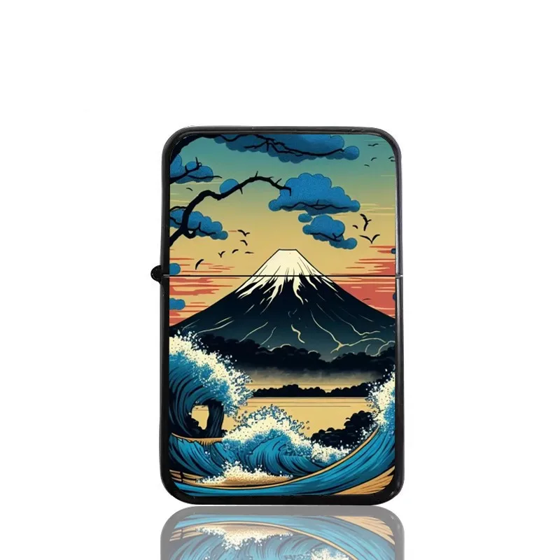 Fuji Mountain Kerosene Lighter Metal Windproof Lighter Landscape Creative Advertising Machine Scenic and Historic Site