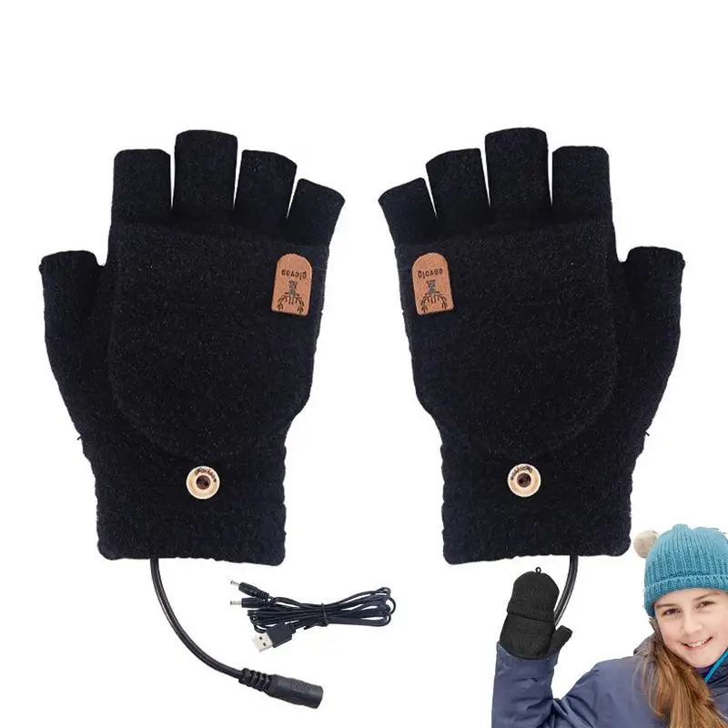 

Electric Heated Gloves Winter Hands Warm Laptop Gloves Breathable Laptop Mitten Full & Half Winter Gloves For Winter Cold
