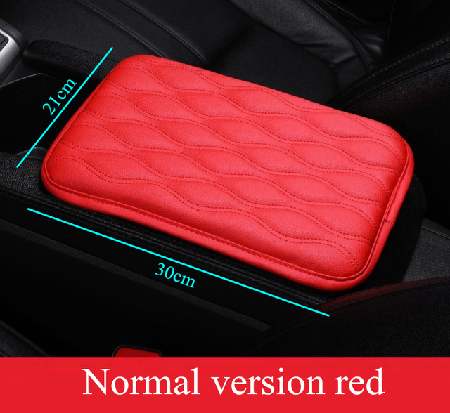 Leather Car Armrest Pad Cover Universal Center Console Wave Embroider Auto Seat Box Protection Cushion Hand Supports