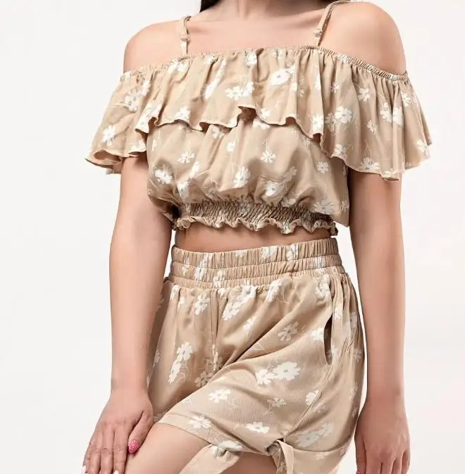 

Womens Two Piece Sets Outfit Sexy Home Strap Pleated Short Suit New Fashion 2023 Summer Casual Female Clothing Outfits