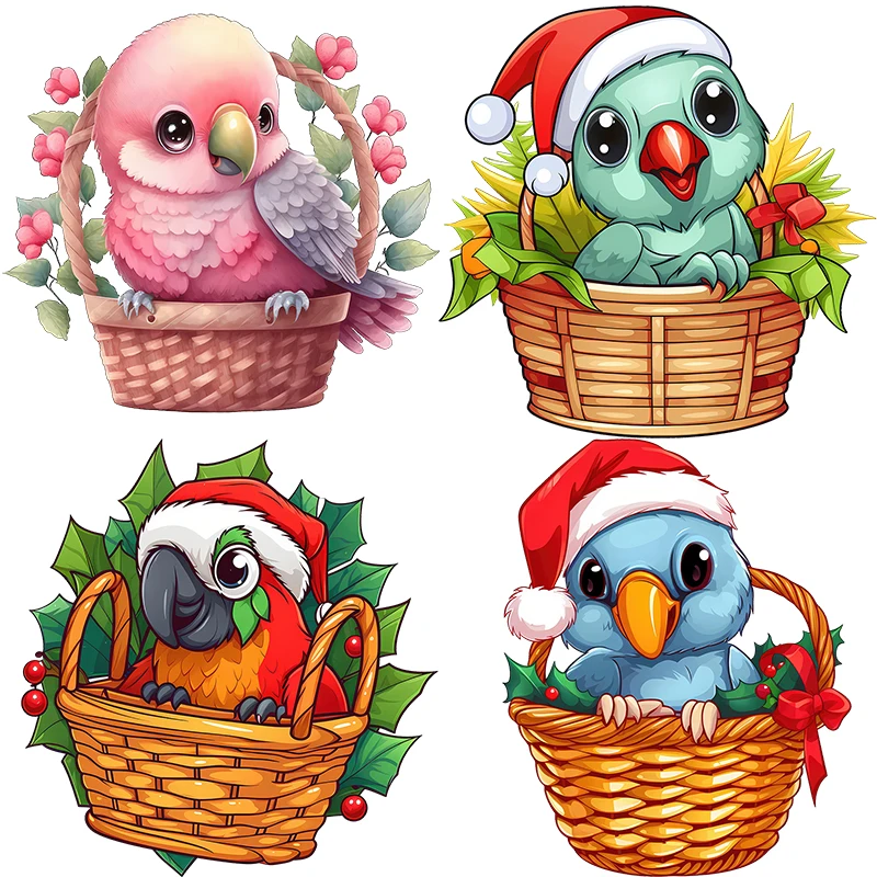 

Три Ratels QN36 симпатичная корзина мультяшный попугай Веселые водонепроницаемые самоклеящиеся наклейки