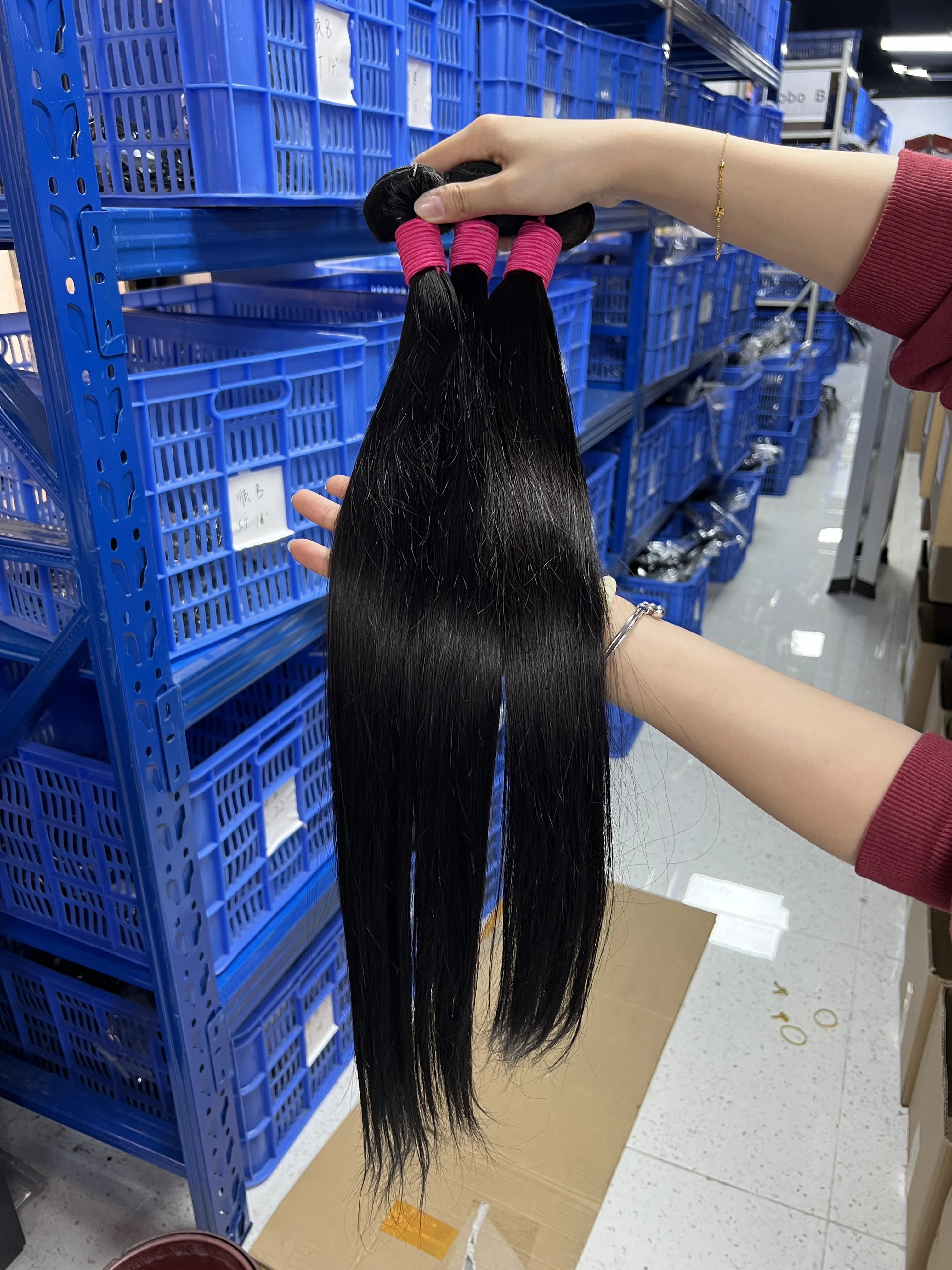 Peruvian Hair Bundles Bone Straight Human Hair Weave Bundles Remy Extension Natural Black 1/3/4 Pcs 14-30 Inches